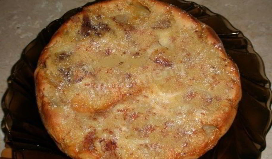 Рецепт яблочный пирог с яблоками на кефире