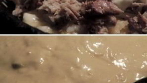 ШАГ 7. заливной пирог с картофелем и сайрой