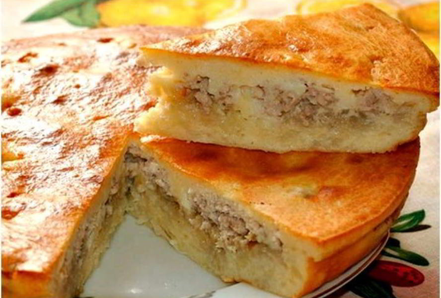 Заливной пирог с курятиной в мультиварке