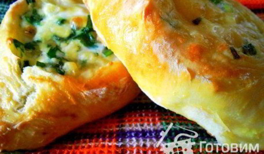 Рецепт открытые пирожки с сыром и зеленью
