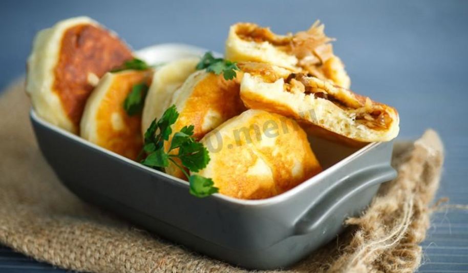 Рецепт пирожки с капустой на кефире жареные