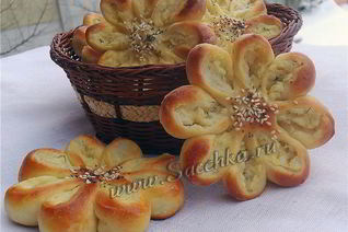 Пирожки с картошкой Цветы
