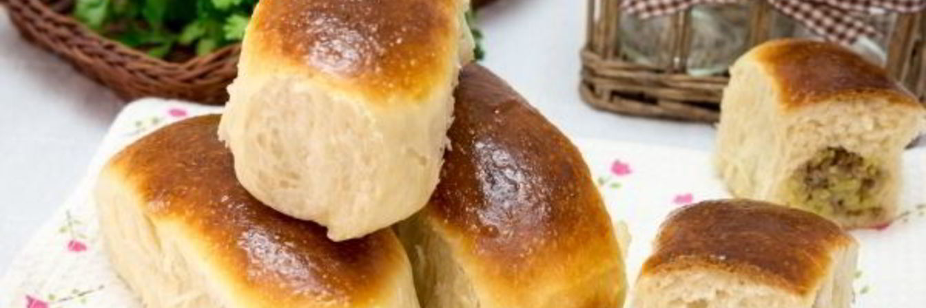 Пирожки с мясом и рисом в духовке