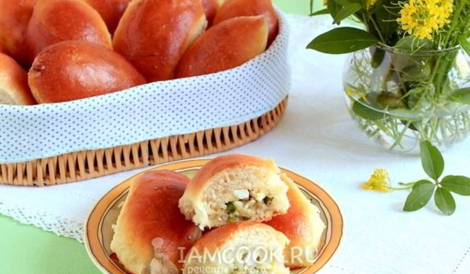 Рецепт пирожки с рисом, яйцом и зеленым луком
