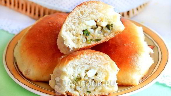 ШАГ 18. пирожки с рисом, яйцом и зеленым луком