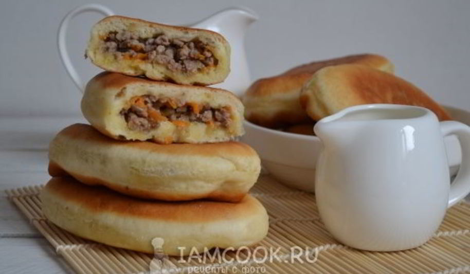 Рецепт жареные пирожки с мясом на сковороде