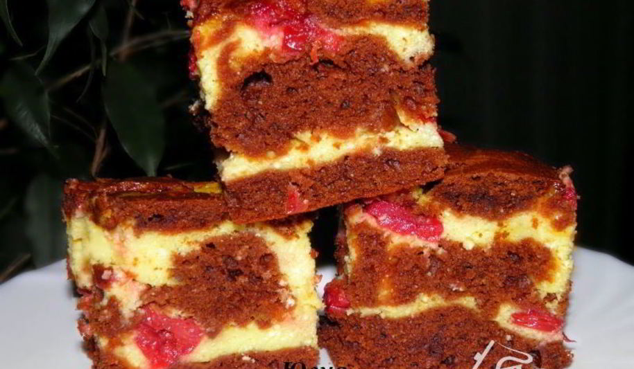 Рецепт брауни с творогом и вишней