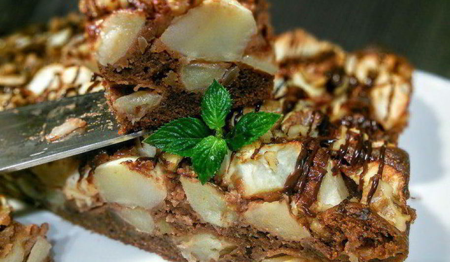 Рецепт брауни с яблоками