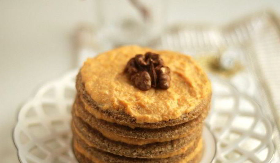 Рецепт песочное пирожное с тыквенным кремом