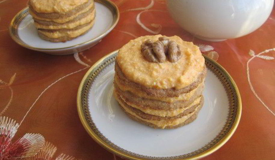 Рецепт пирожное с тыквенно-творожным кремом