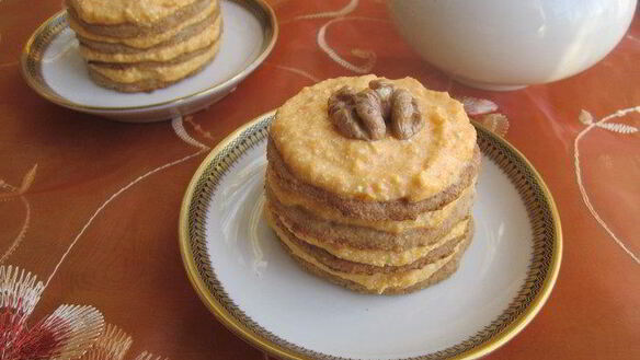 ШАГ 6. пирожное с тыквенно-творожным кремом