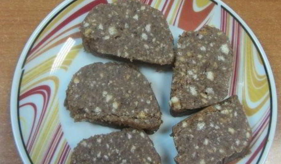 Рецепт пирожное шоколадная колбаска