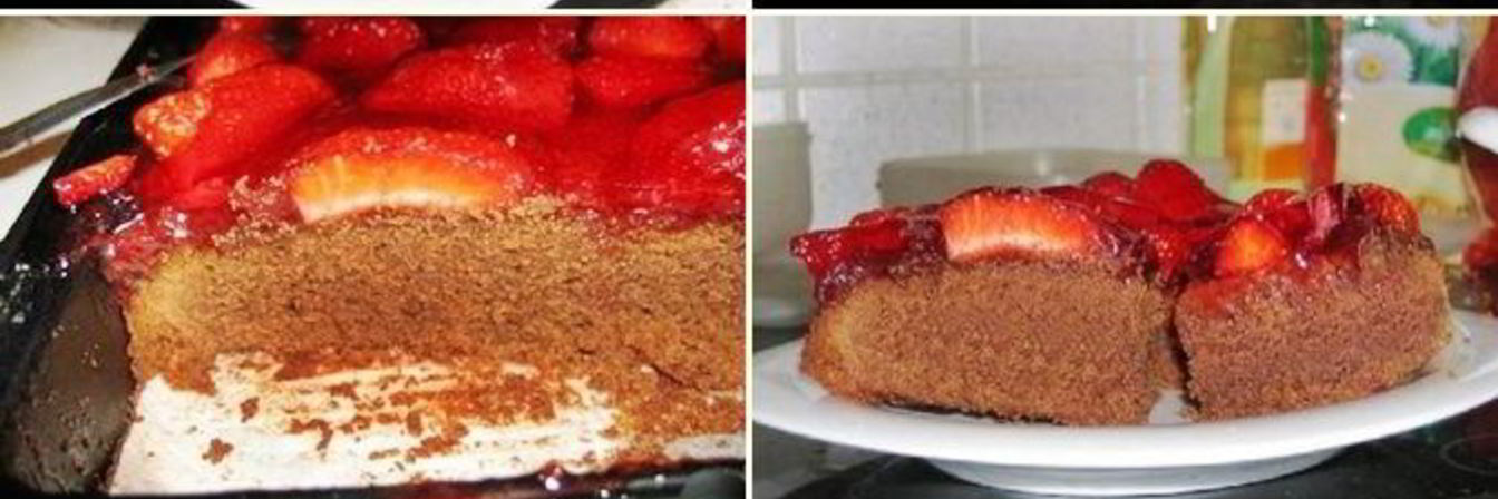 Шоколадные пирожные с клубникой в желе