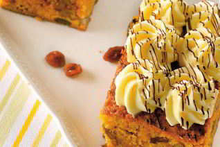 Тыквенные пирожные с сырно-шоколадным кремом