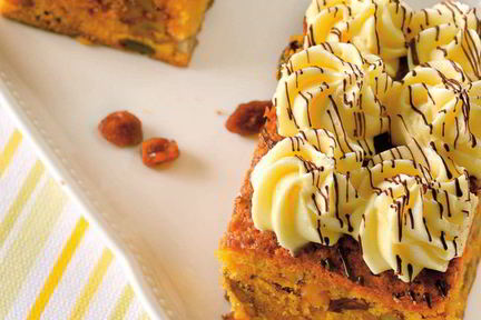 Тыквенные пирожные с сырно-шоколадным кремом