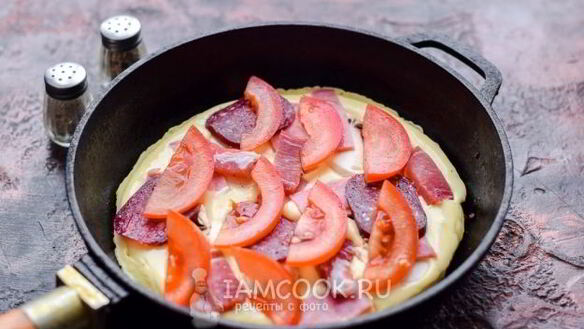 ШАГ 13. пицца из жидкого теста на сковороде