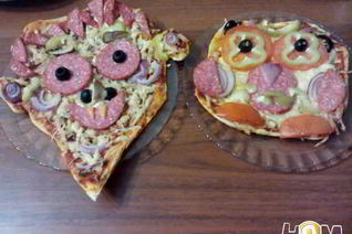 Пицца на Хэллоуин — Дракула и сова