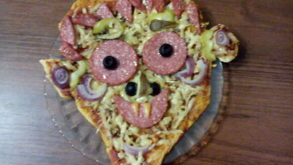 ШАГ 2. пицца на хэллоуин — дракула и сова