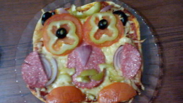 ШАГ 3. пицца на хэллоуин — дракула и сова