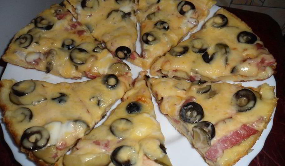 Рецепт пицца на сковороде на кефире