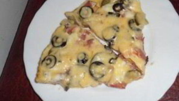 ШАГ 5. пицца на сковороде на кефире