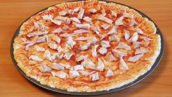 ШАГ 7. пицца на творожном тесте с курицей