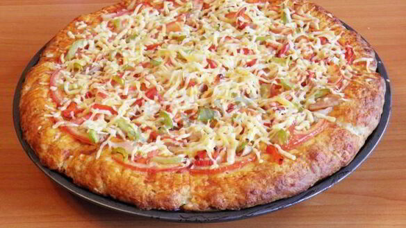 ШАГ 10. пицца на творожном тесте с курицей