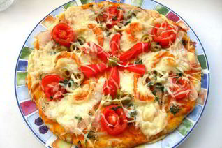 Пицца на творожном тесте