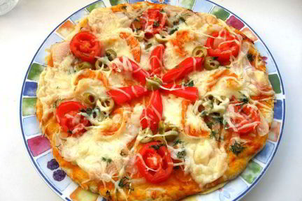 Пицца на творожном тесте