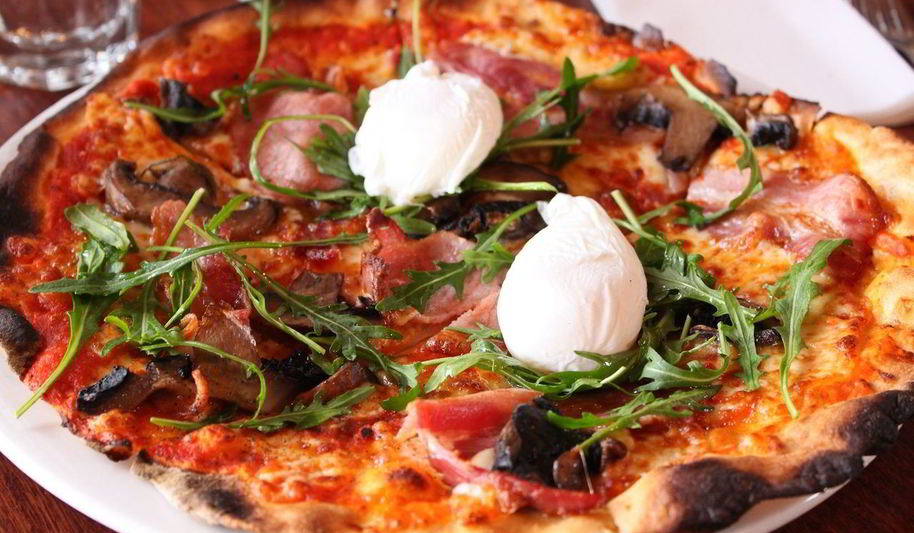 Рецепт пицца с беконом и грибами