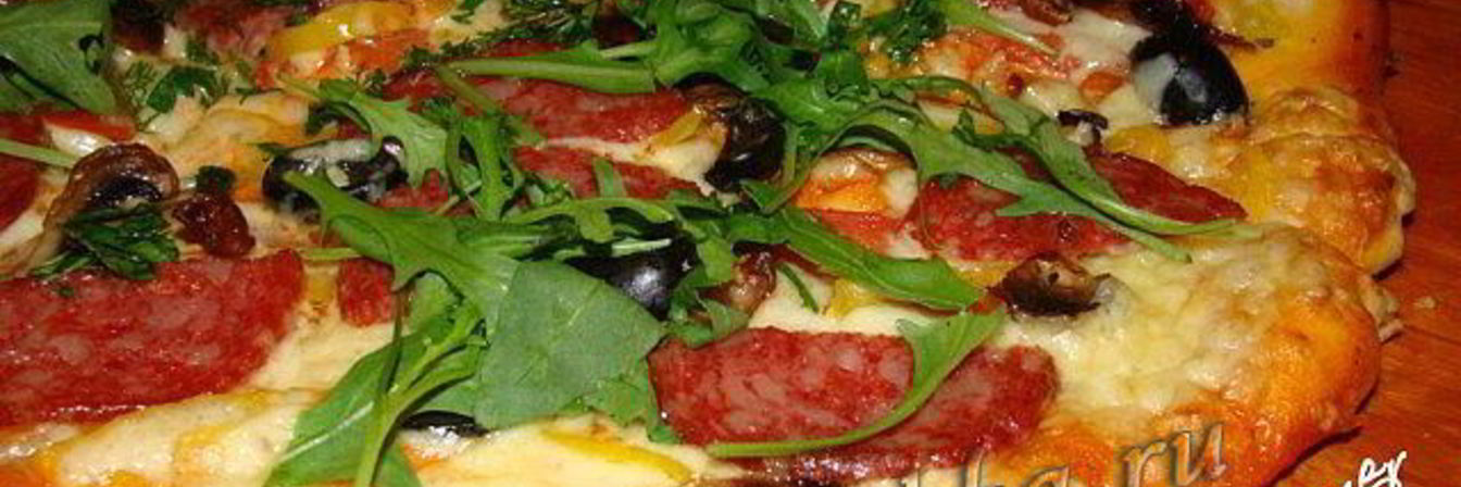 Пицца с грибами на кефире