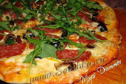 Пицца с грибами на кефире