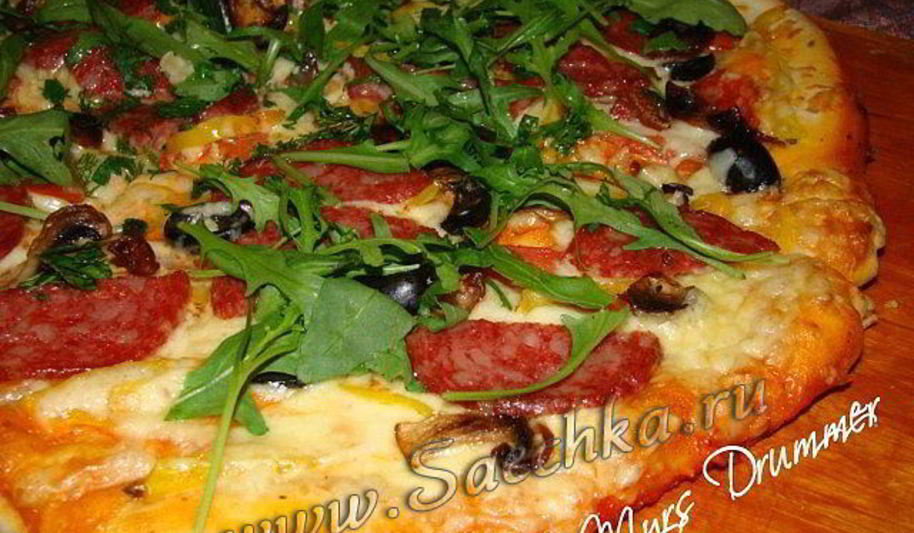 Рецепт пицца с грибами на кефире