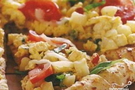 Пицца с картошкой и курицей