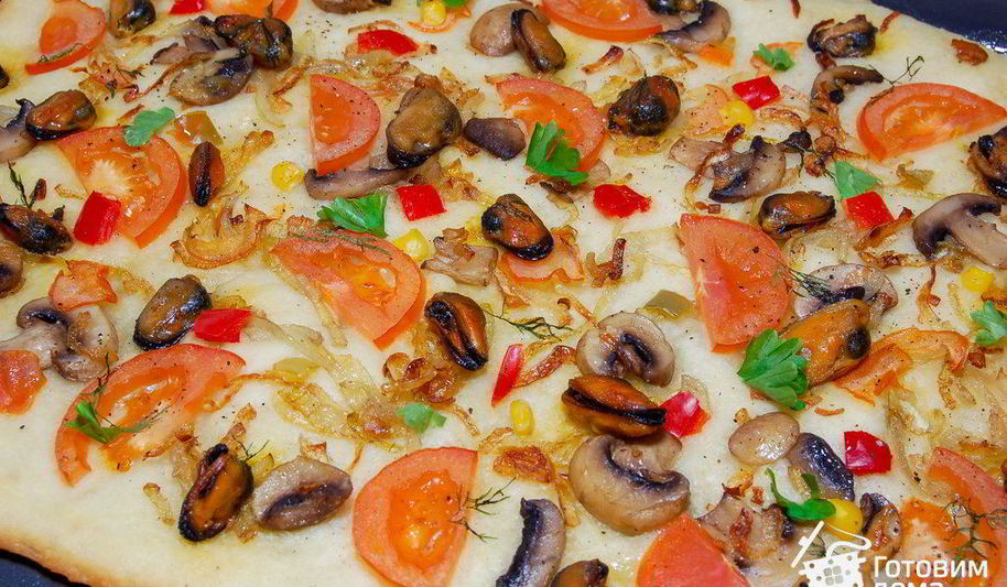 Рецепт пицца с мидиями