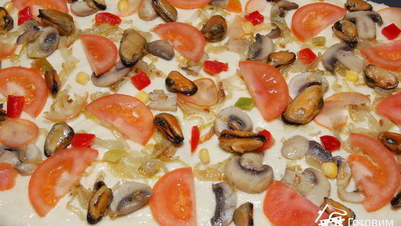 ШАГ 3. пицца с мидиями