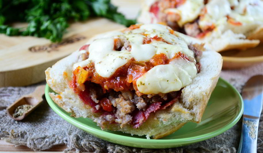 Рецепт пицца в батоне