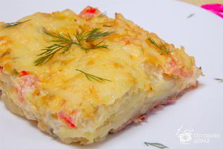 Свинина с картофелем под сырной шубой