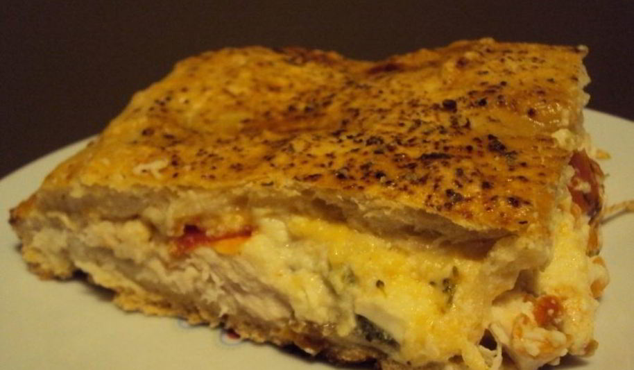 Рецепт закрытая пицца с курицей и брокколи