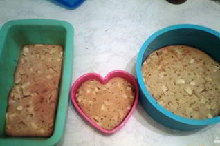 Шарлотка на ряженке с яблоками