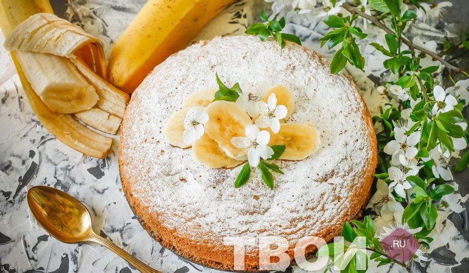 Рецепт шарлотка с бананами