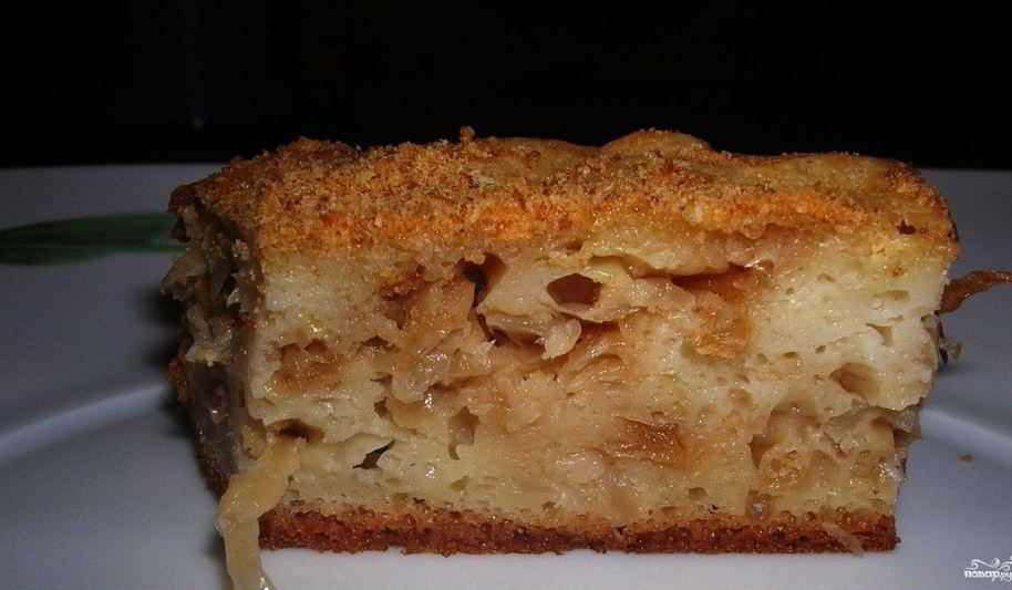 Рецепт шарлотка с капустой на кефире