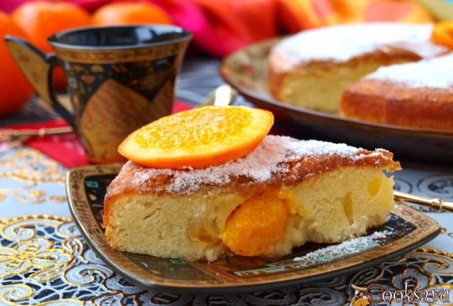 Шарлотка с мандаринами