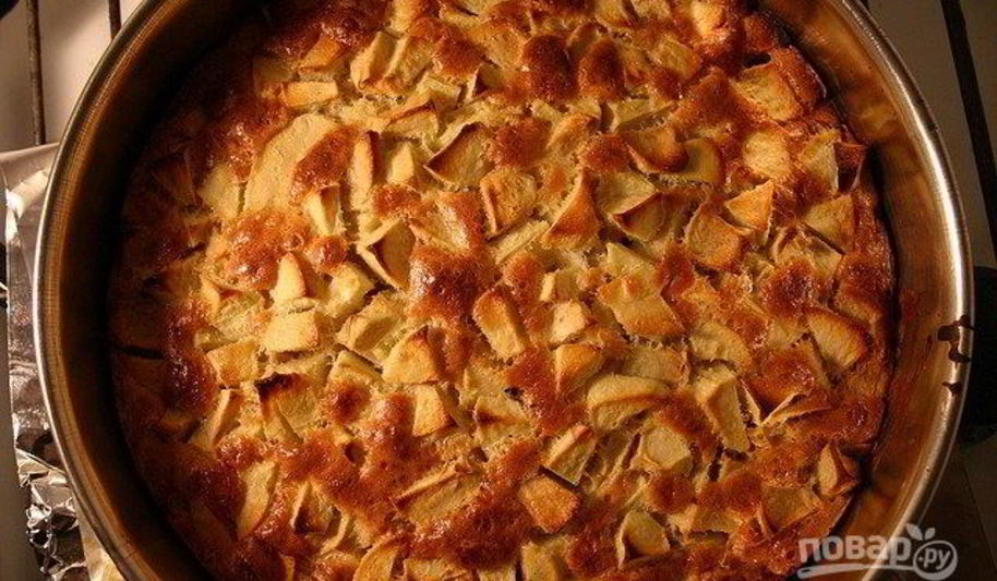 Рецепт шарлотка с яблоками без яиц