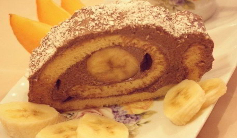 Рецепт шоколадно-банановый рулет