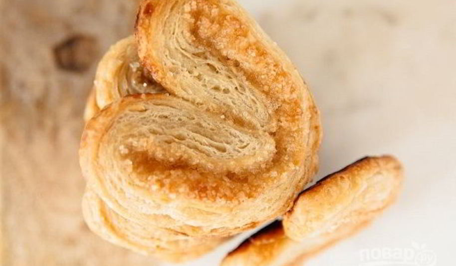 Рецепт слойки из слоеного теста с сахаром