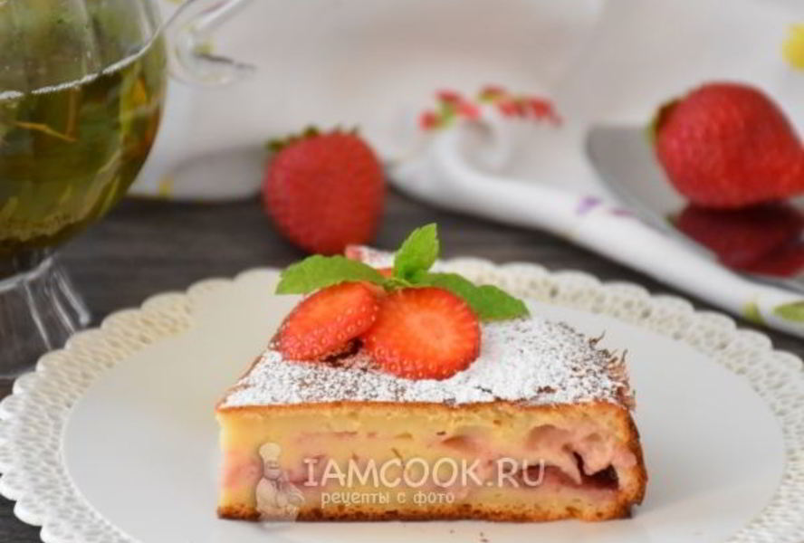 Клубничный творожник