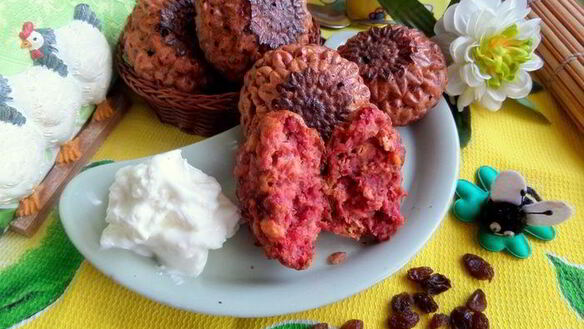 ШАГ 18. свекольные сырники из духовки