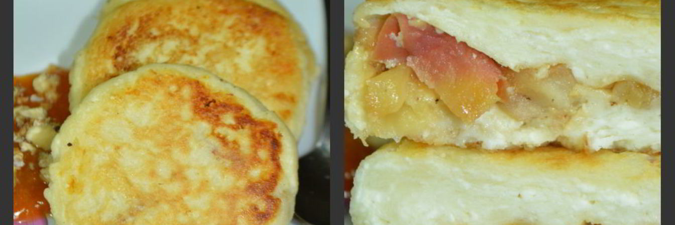 Сырники с начинкой из яблок и изюма