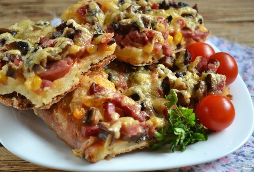 Бездрожжевое тесто для пиццы на молоке